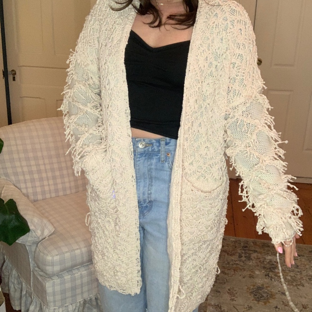 Hummingbird Knit Cream Sweater